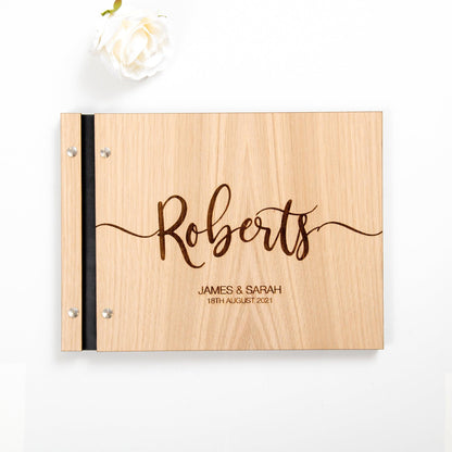 Personalised surname guest book - Stag Design