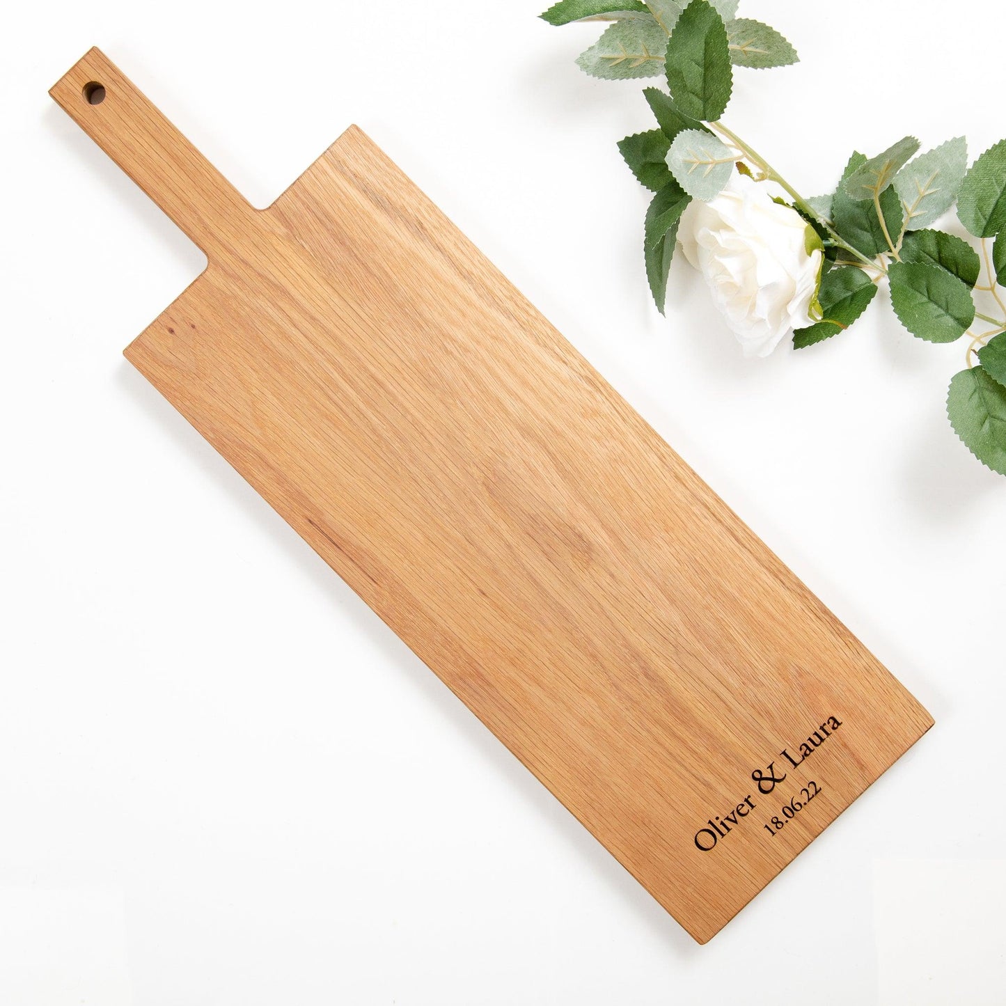 Personalised solid oak platter board - Stag Design