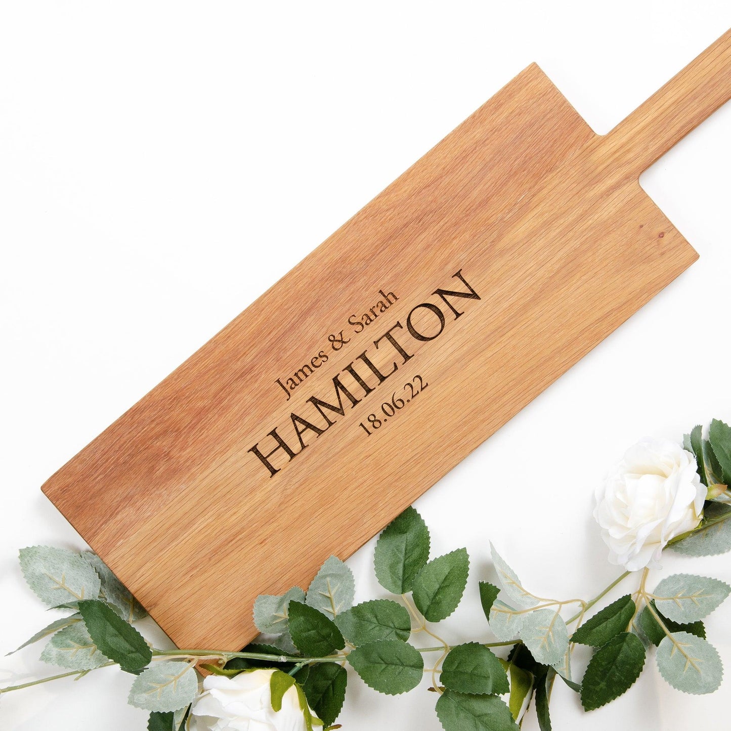 Personalised family oak platter board - Stag Design