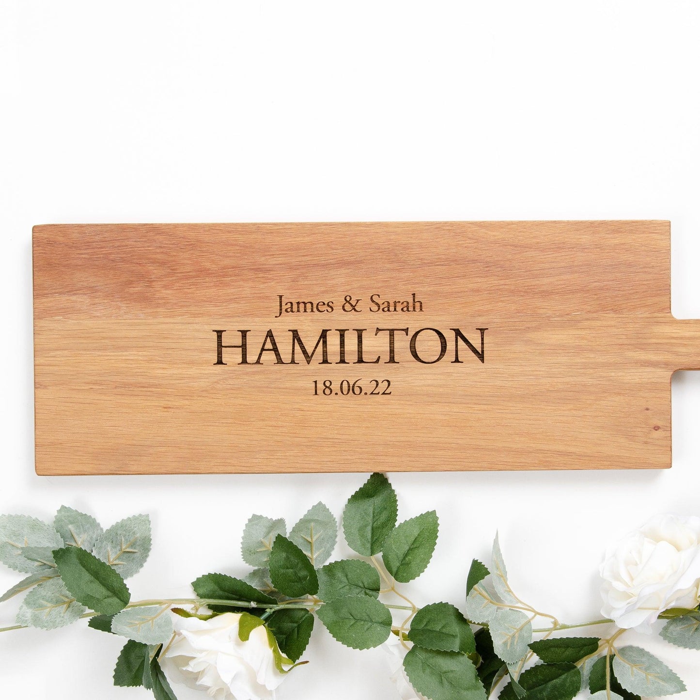 Personalised family oak platter board - Stag Design