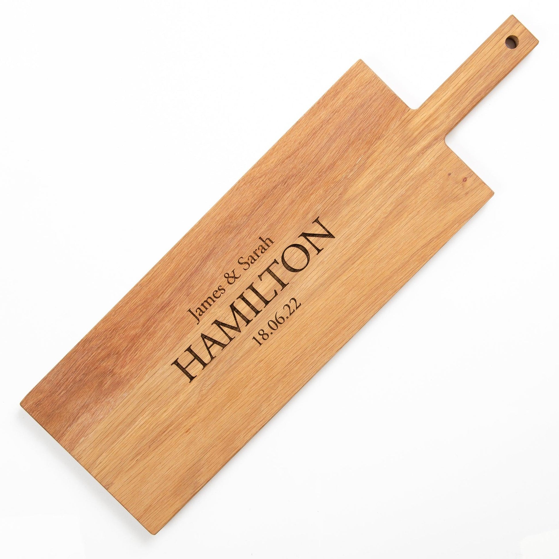 Personalised family oak platter board - Stag Design