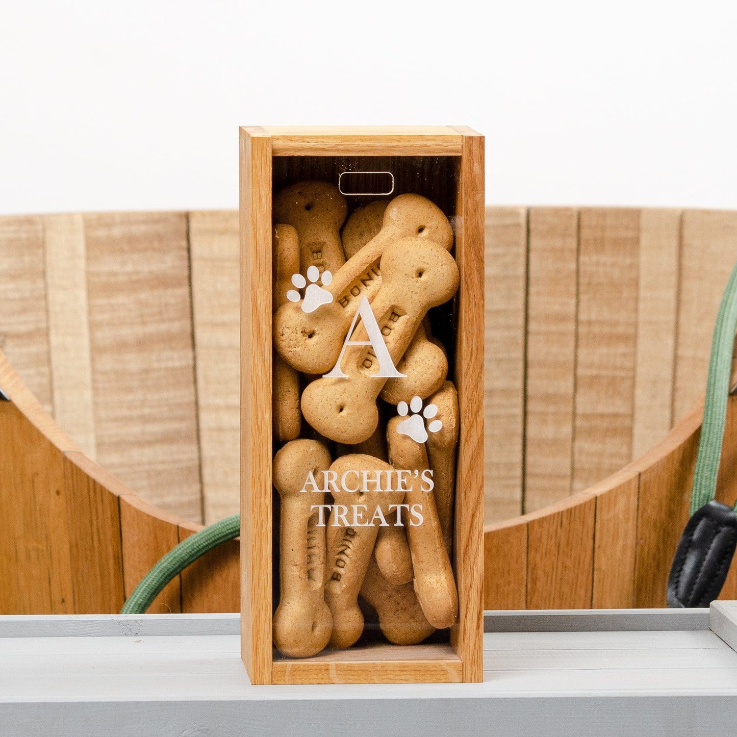 Personalised dog treats box - Stag Design