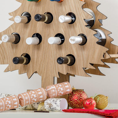 Personalised oak Advent calendar for wine bottles - Stag Design