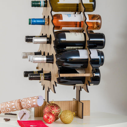 Personalised oak Advent calendar for wine bottles - Stag Design