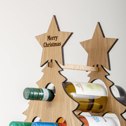 Personalised oak Advent calendar for wine bottles - Stag Design