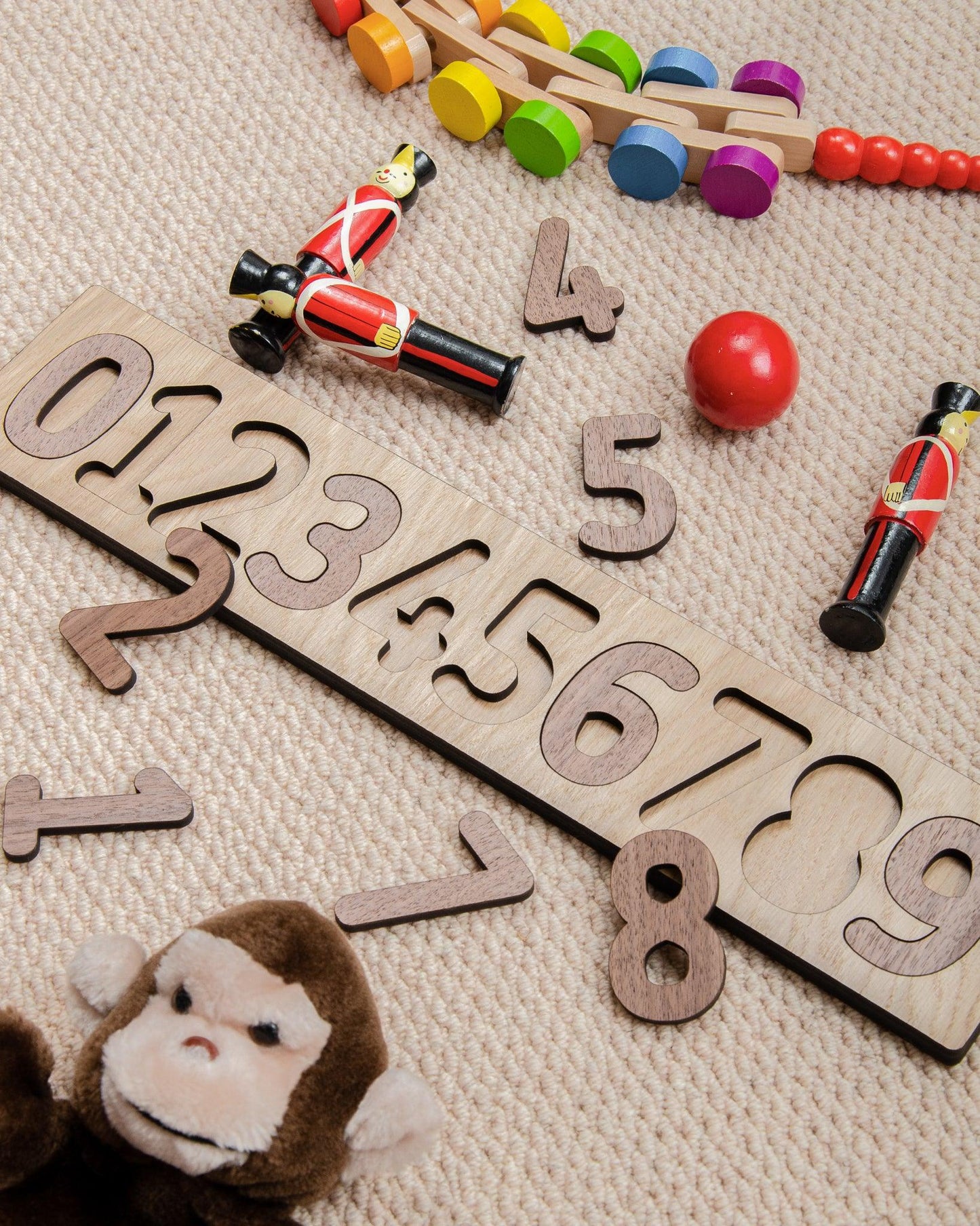 Personalised wooden number puzzle - Stag Design