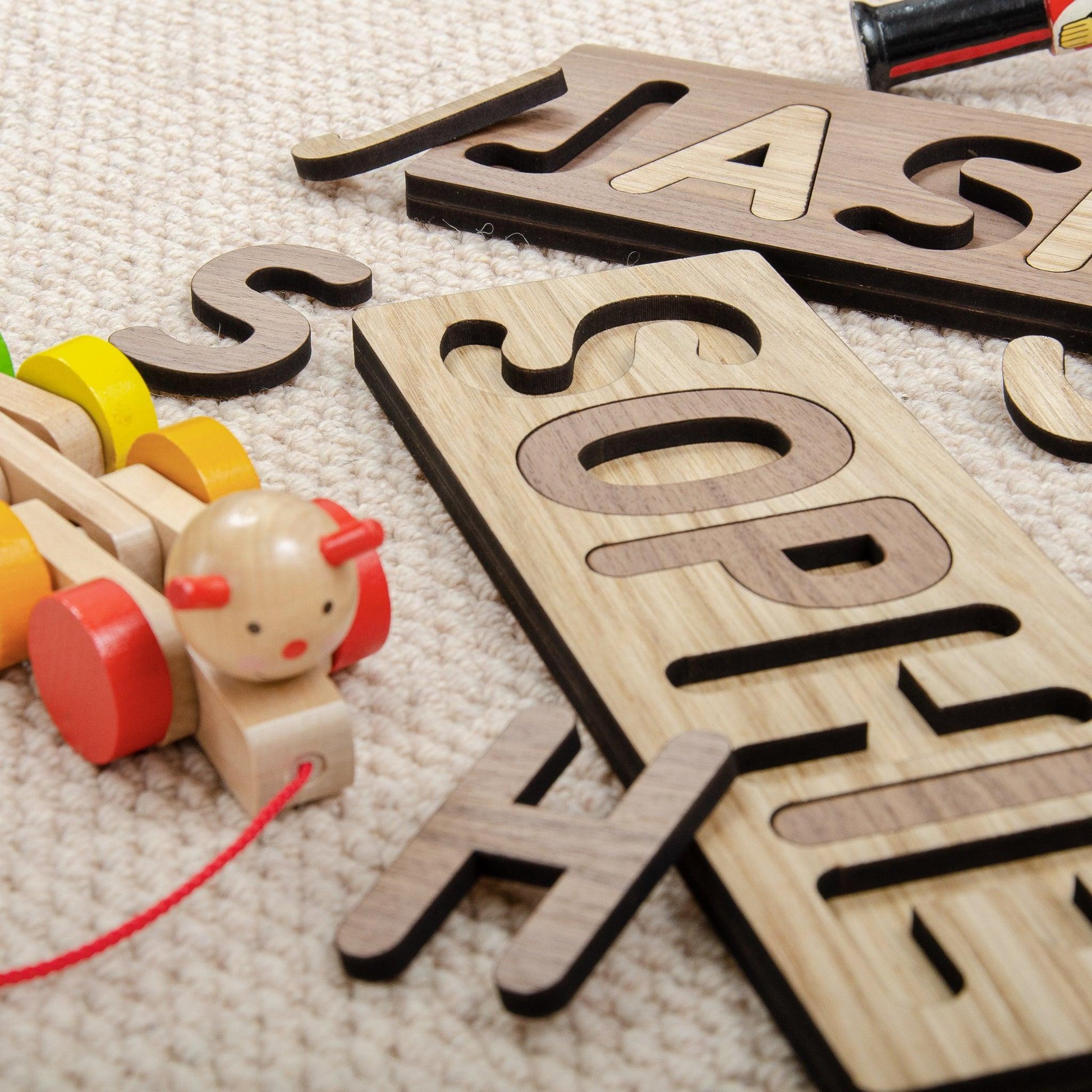 Personalised wooden name puzzle - Stag Design