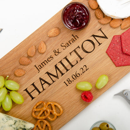 Personalised family oak platter board - Stag Design