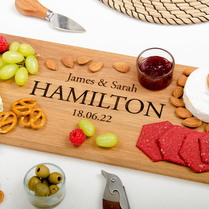 Personalised family oak platter board - Stag Design