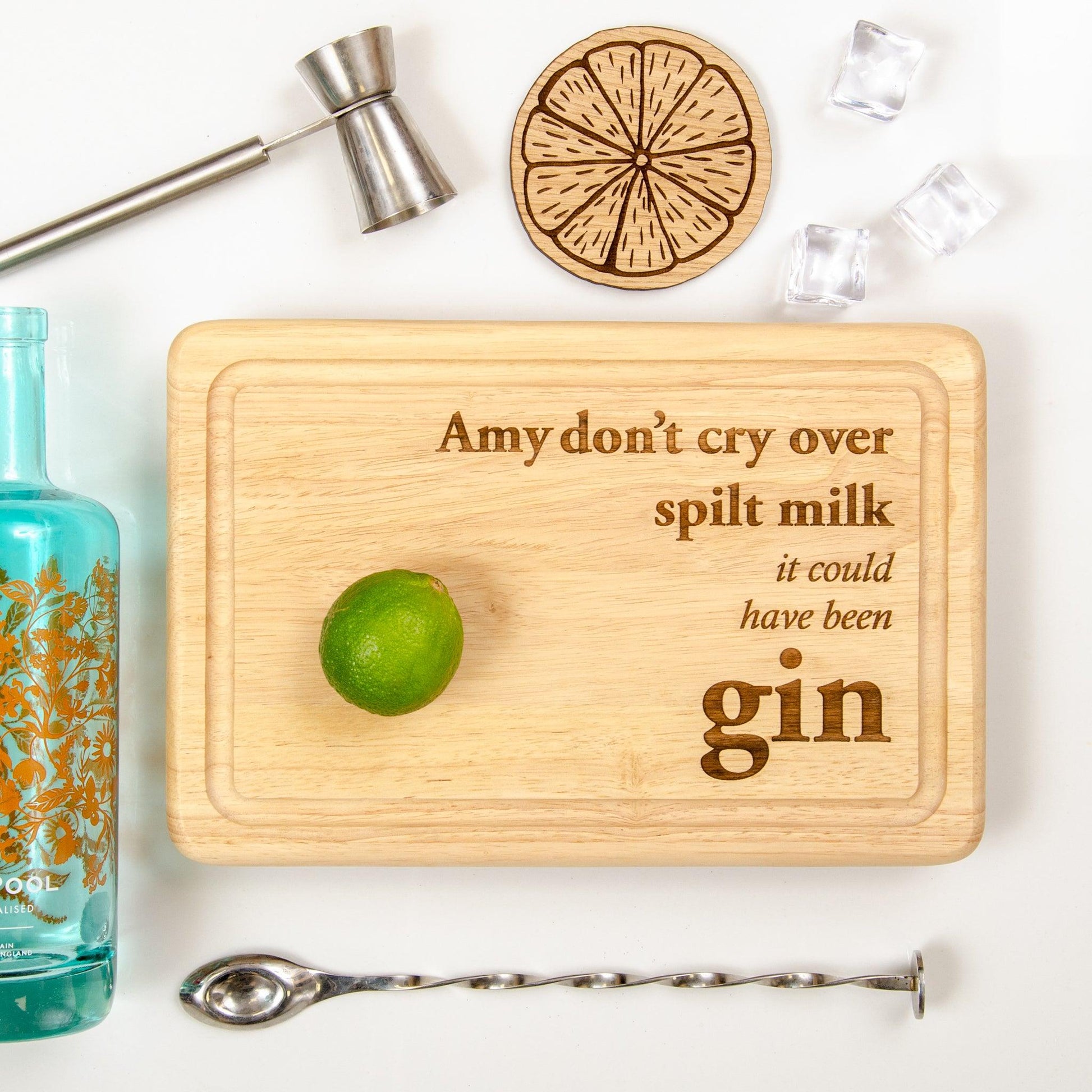 Gin Chopping Board - Stag Design