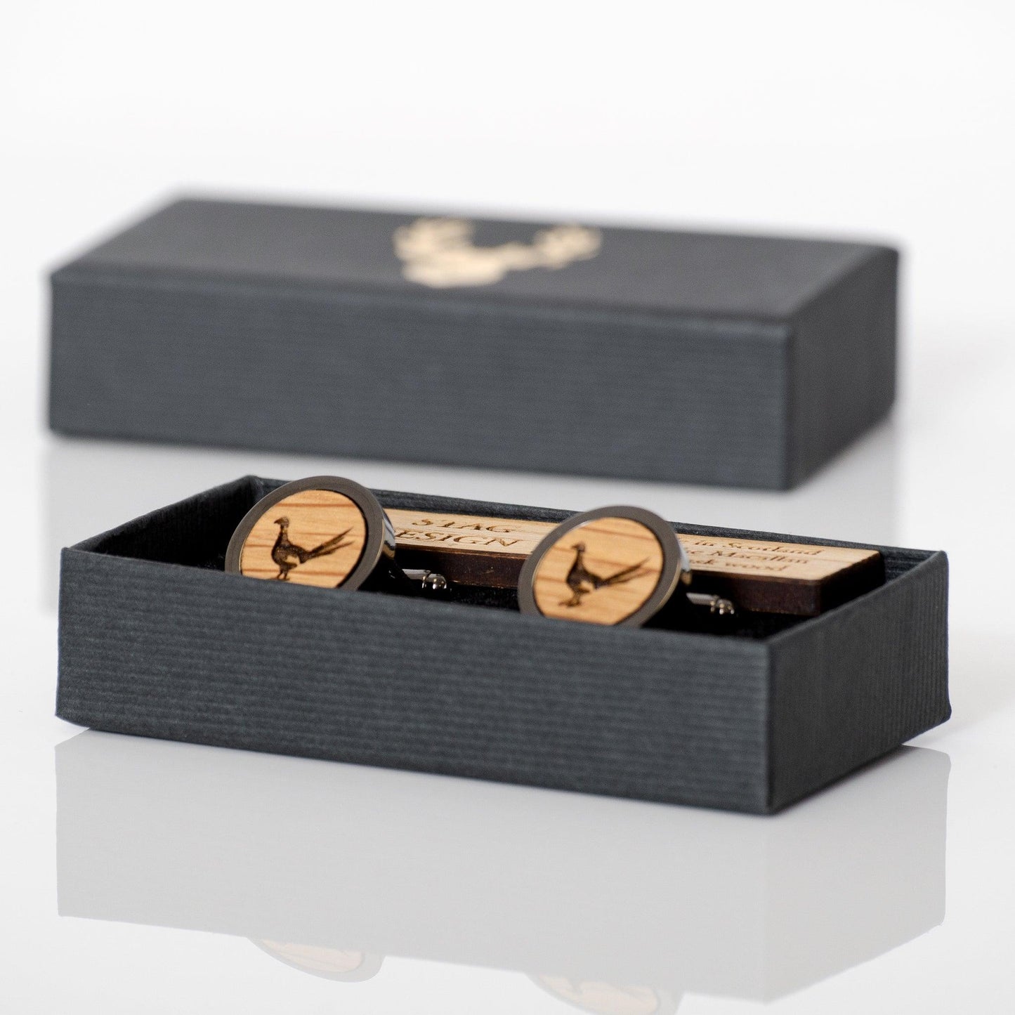 Wooden cufflinks with logo - Stag Design