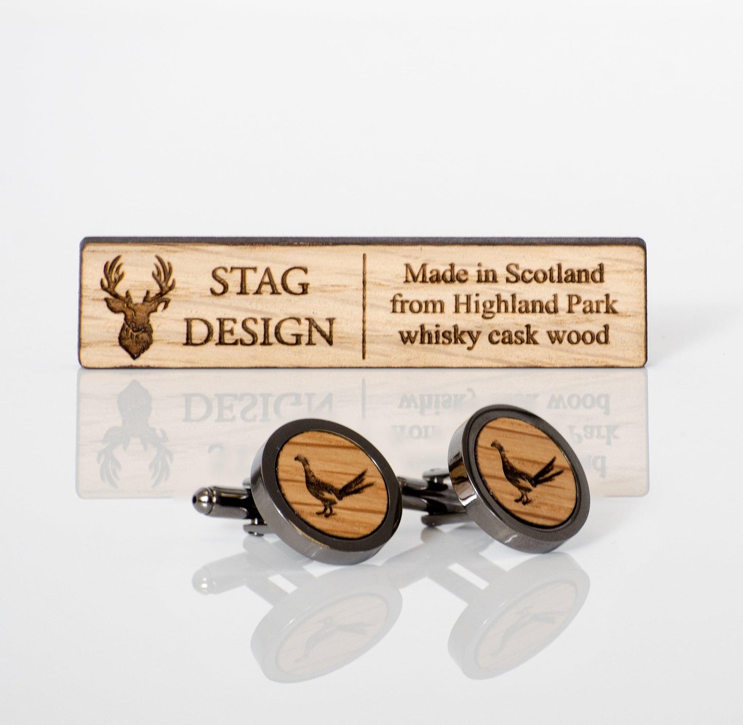 Wooden cufflinks with logo - Stag Design