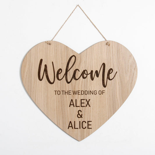 Wooden heart welcome sign - Stag Design