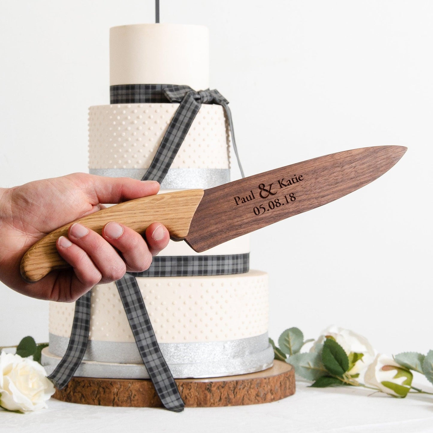 Personalised wedding cake knife - Stag Design