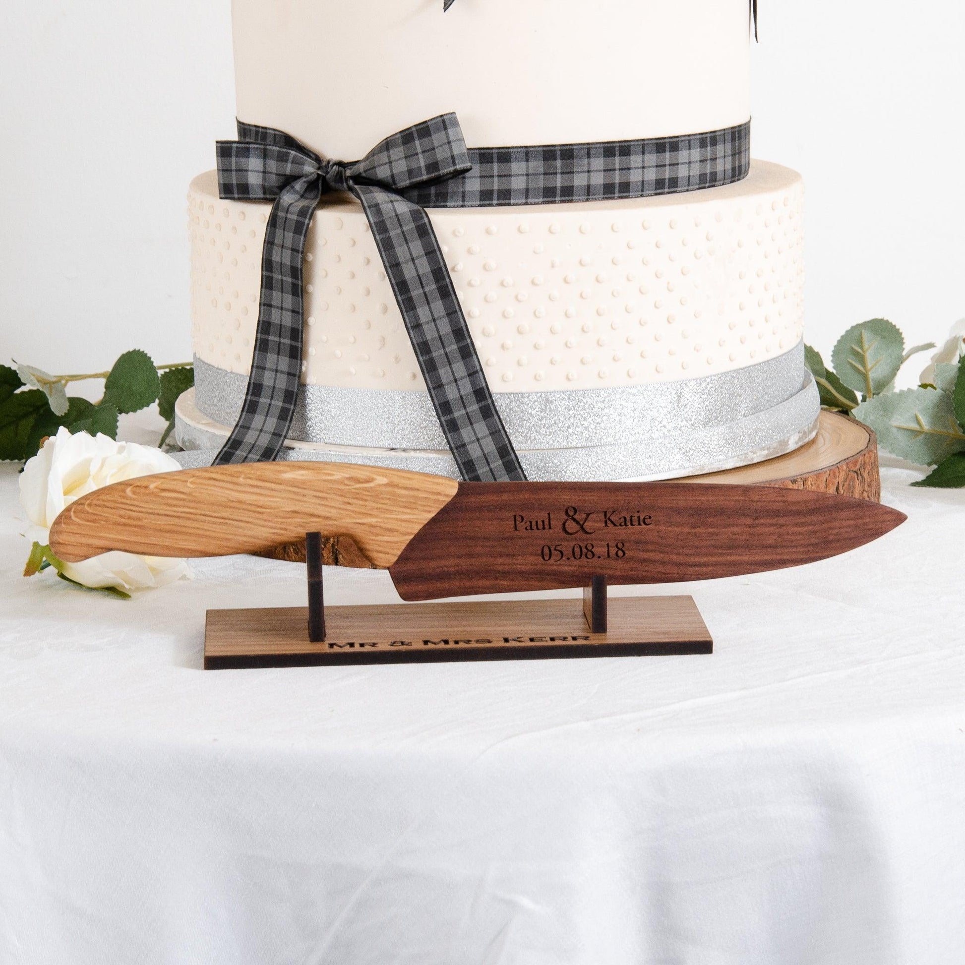 Personalised wedding cake knife - Stag Design