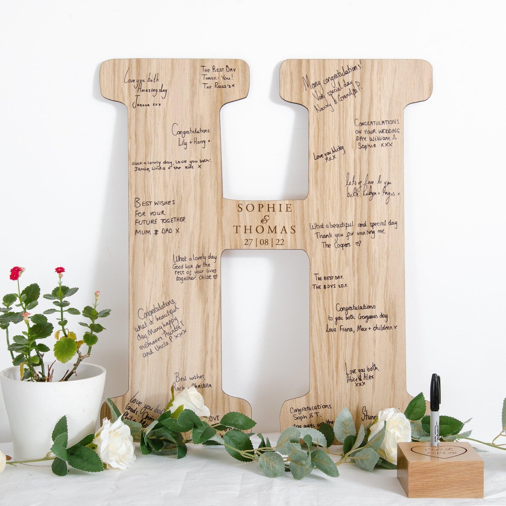 Letter wooden guest book sign - Stag Design