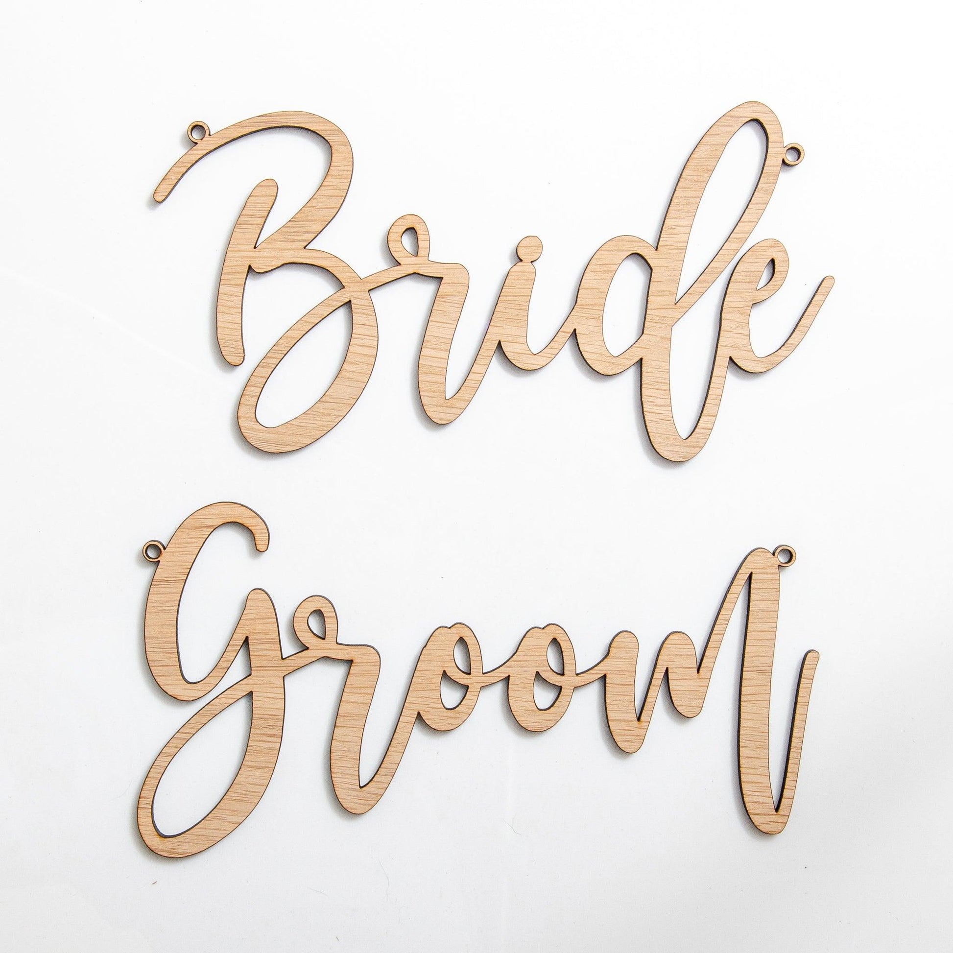 NEW! Wooden bride and groom chair signs - Stag Design