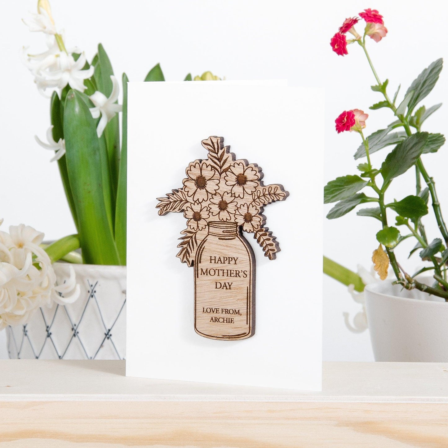 Mother's Day flowers card - Stag Design