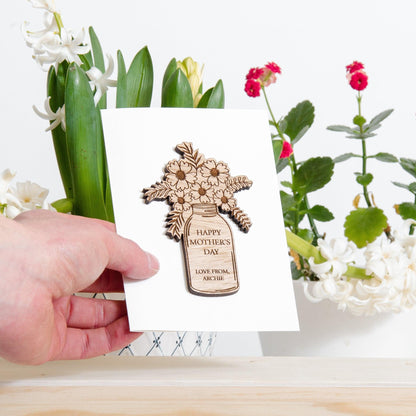 Mother's Day flowers card - Stag Design