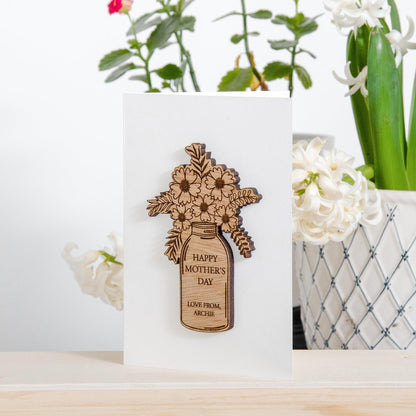 Mother's Day flowers card - Stag Design