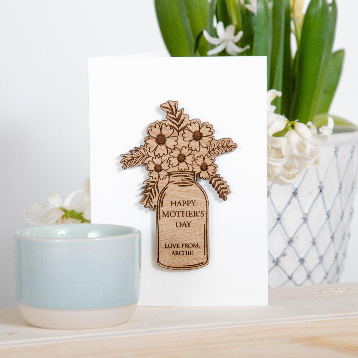 Mother's Day flowers card - Stag Design