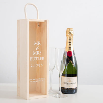 NEW! Personalised Mr & Mrs bottle box - Stag Design