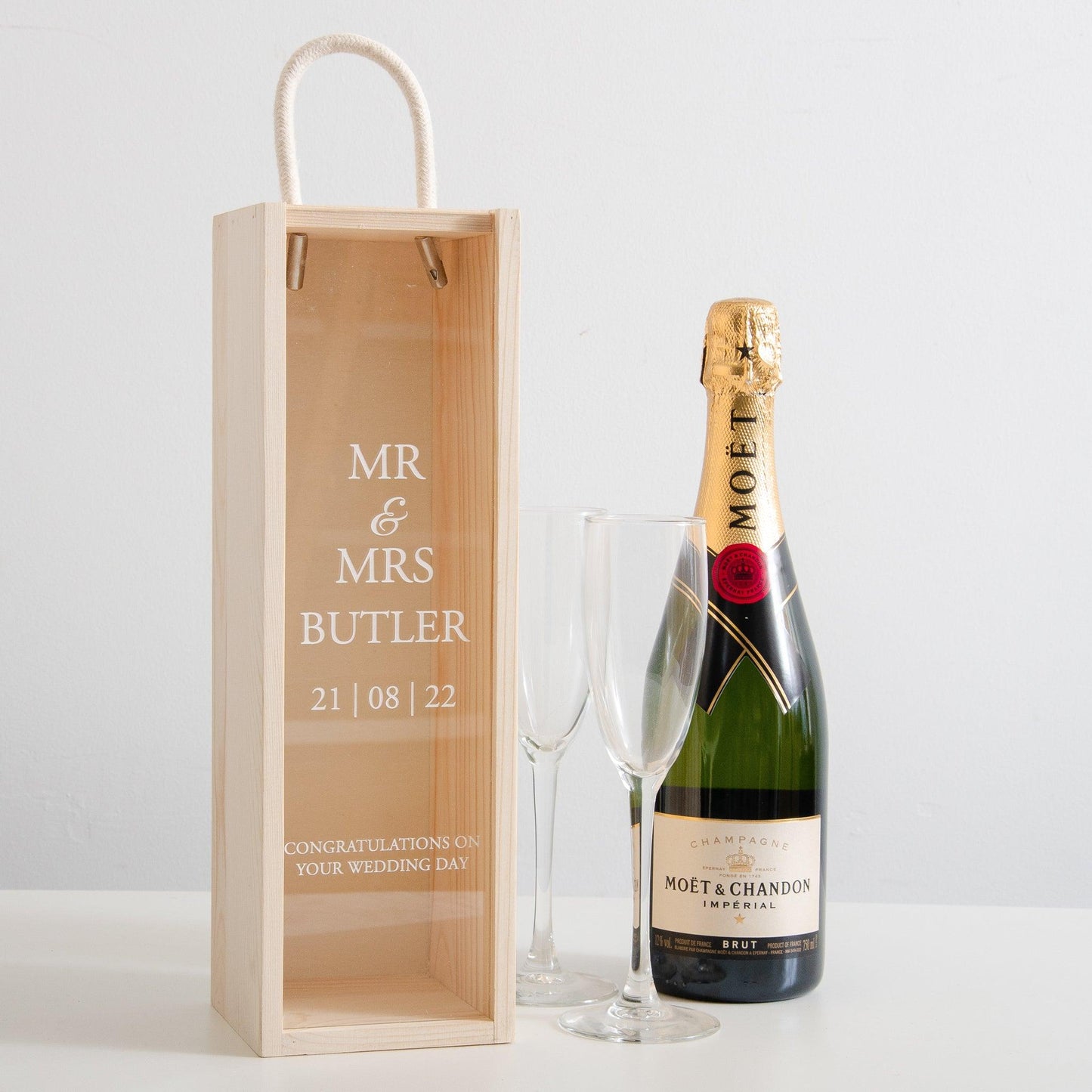 NEW! Personalised Mr & Mrs bottle box - Stag Design