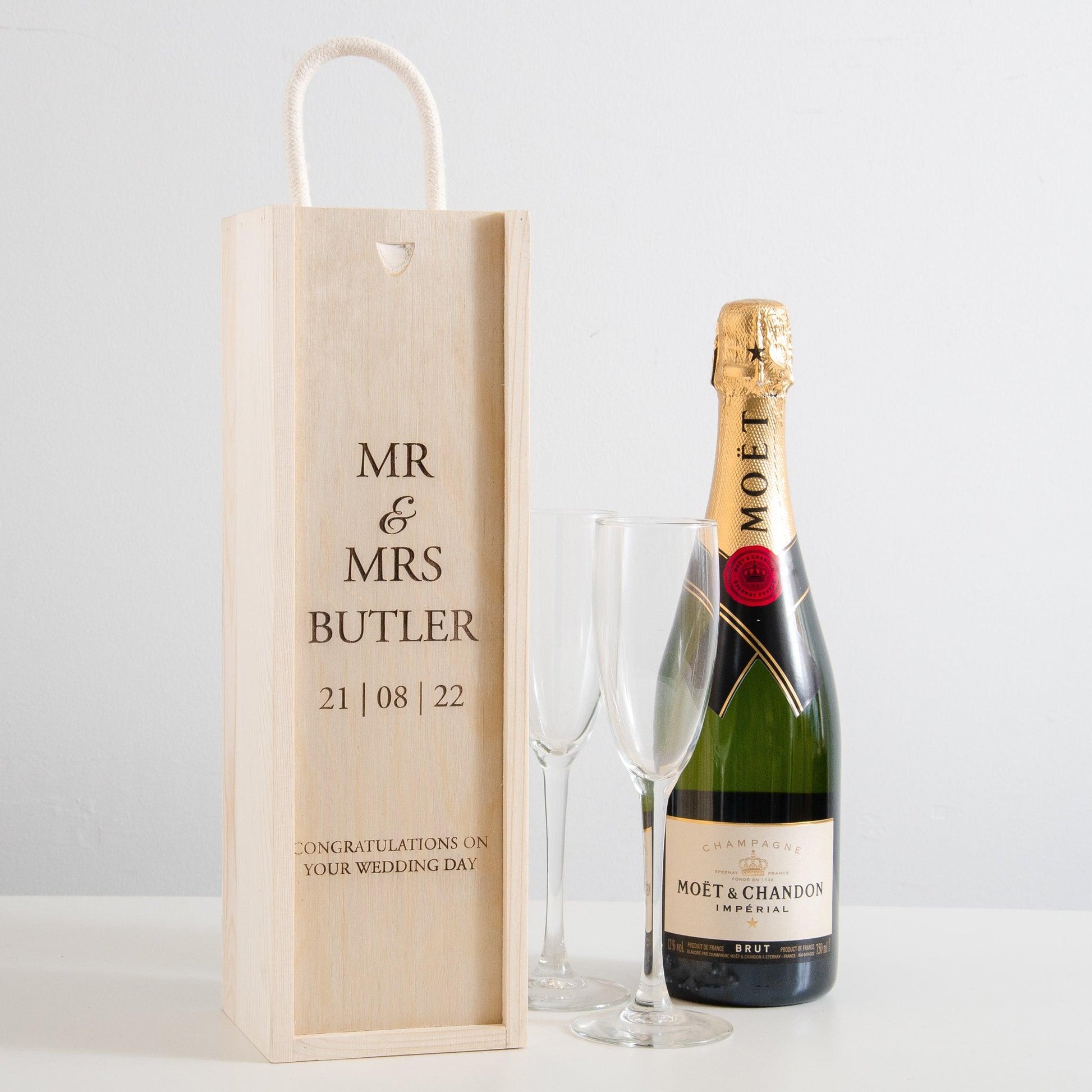 NEW! Personalised Mr & Mrs bottle box - Stag Design