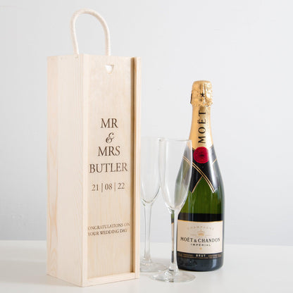 NEW! Personalised Mr & Mrs bottle box - Stag Design