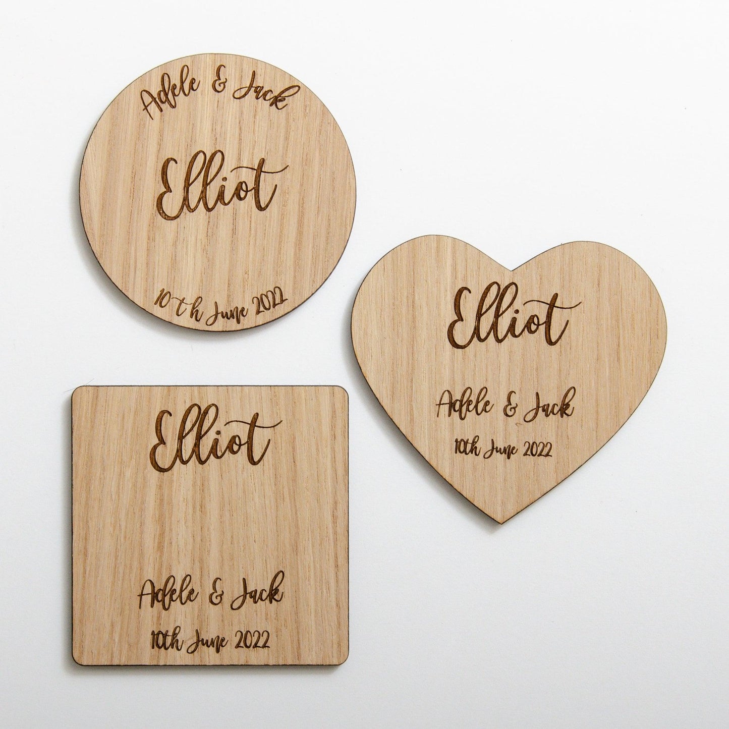 NEW! Wedding favour place name coasters - Stag Design