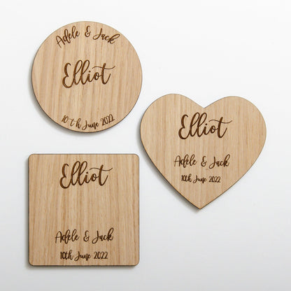 NEW! Wedding favour place name coasters - Stag Design