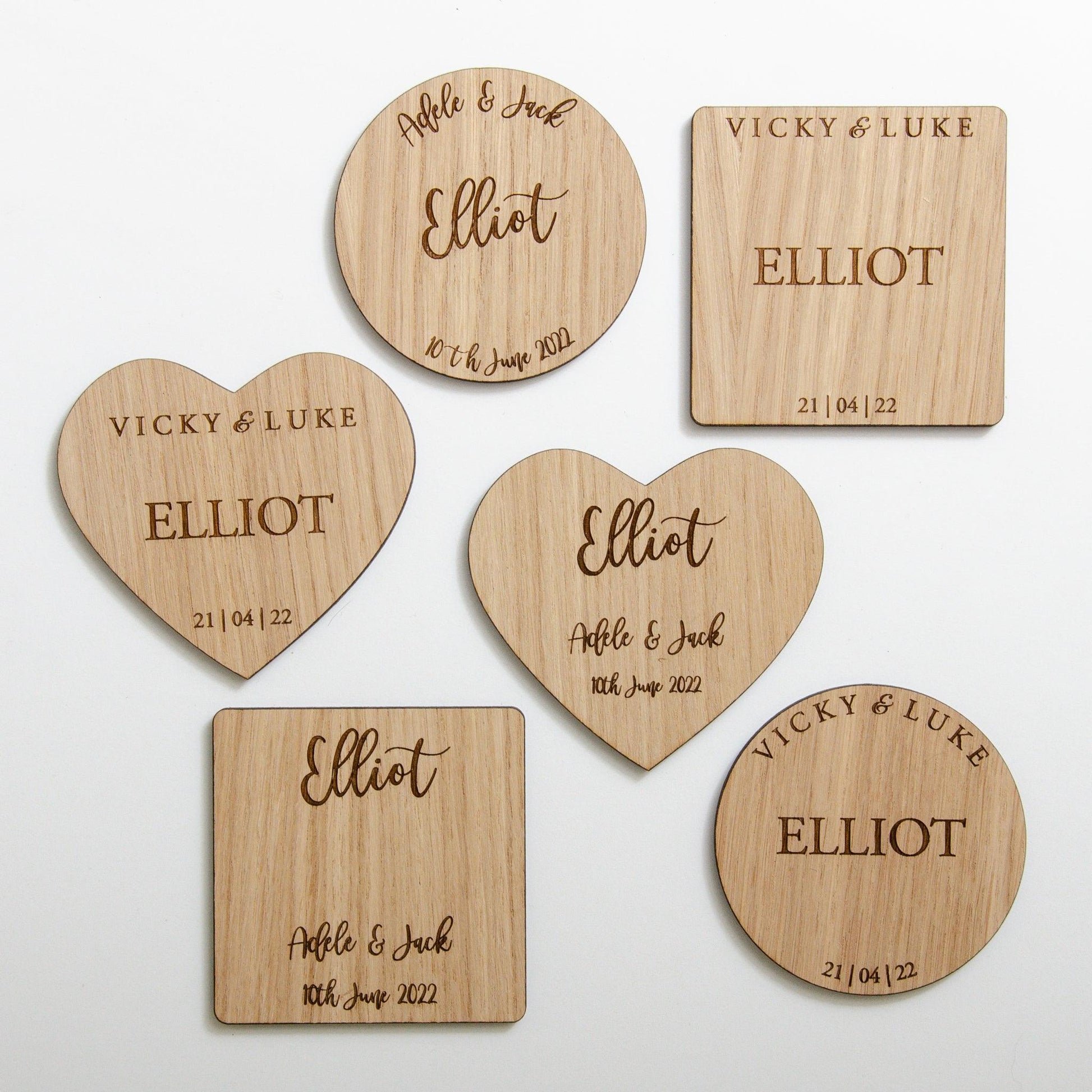 NEW! Wedding favour place name coasters - Stag Design