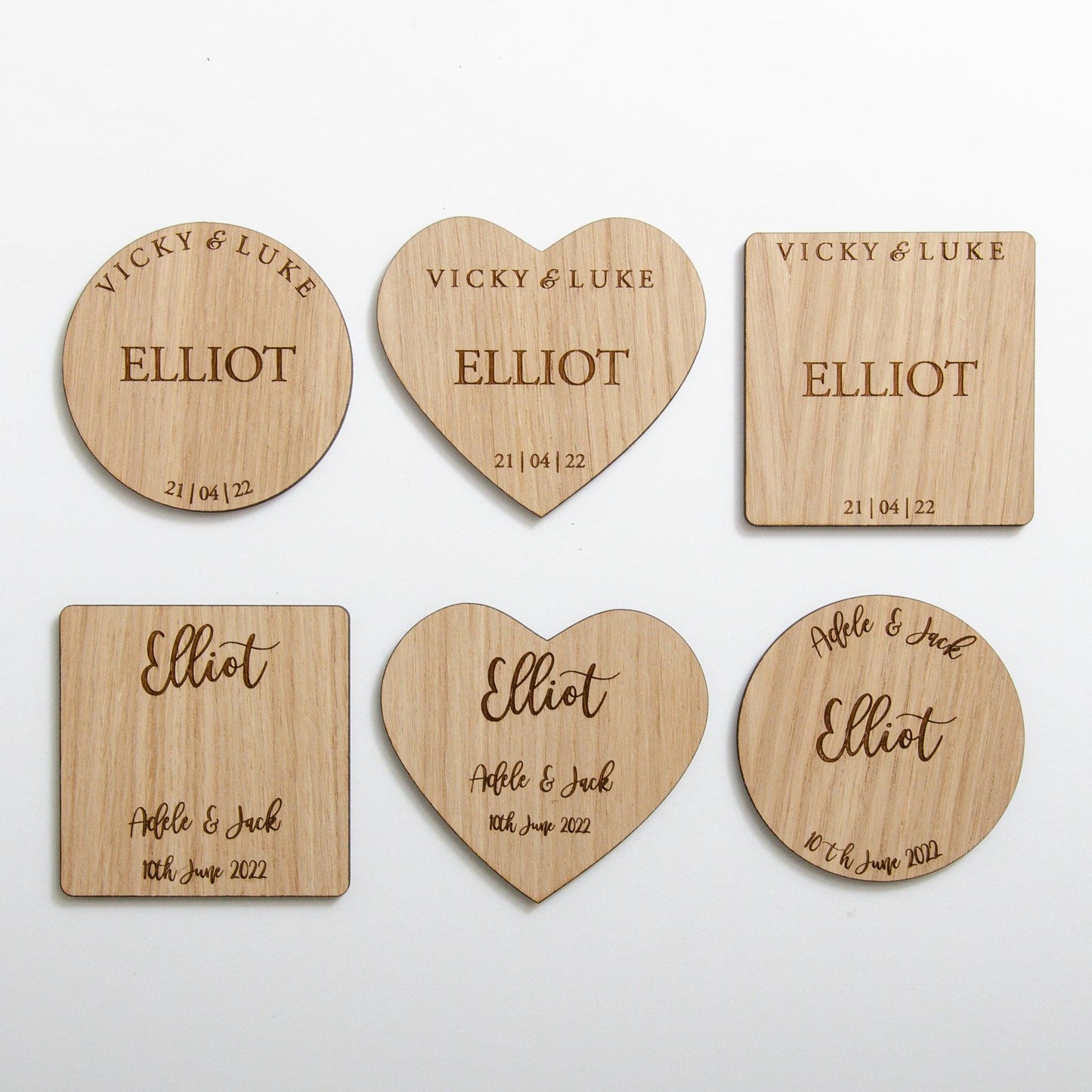 NEW! Wedding favour place name coasters - Stag Design