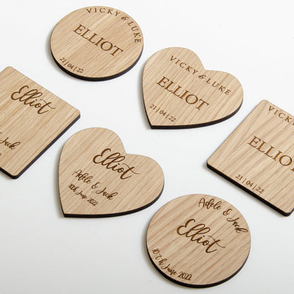 NEW! Wedding favour place name coasters - Stag Design