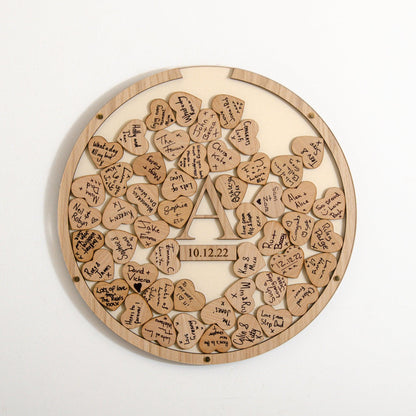 Alternative wedding initial circle dropbox guest book - Stag Design