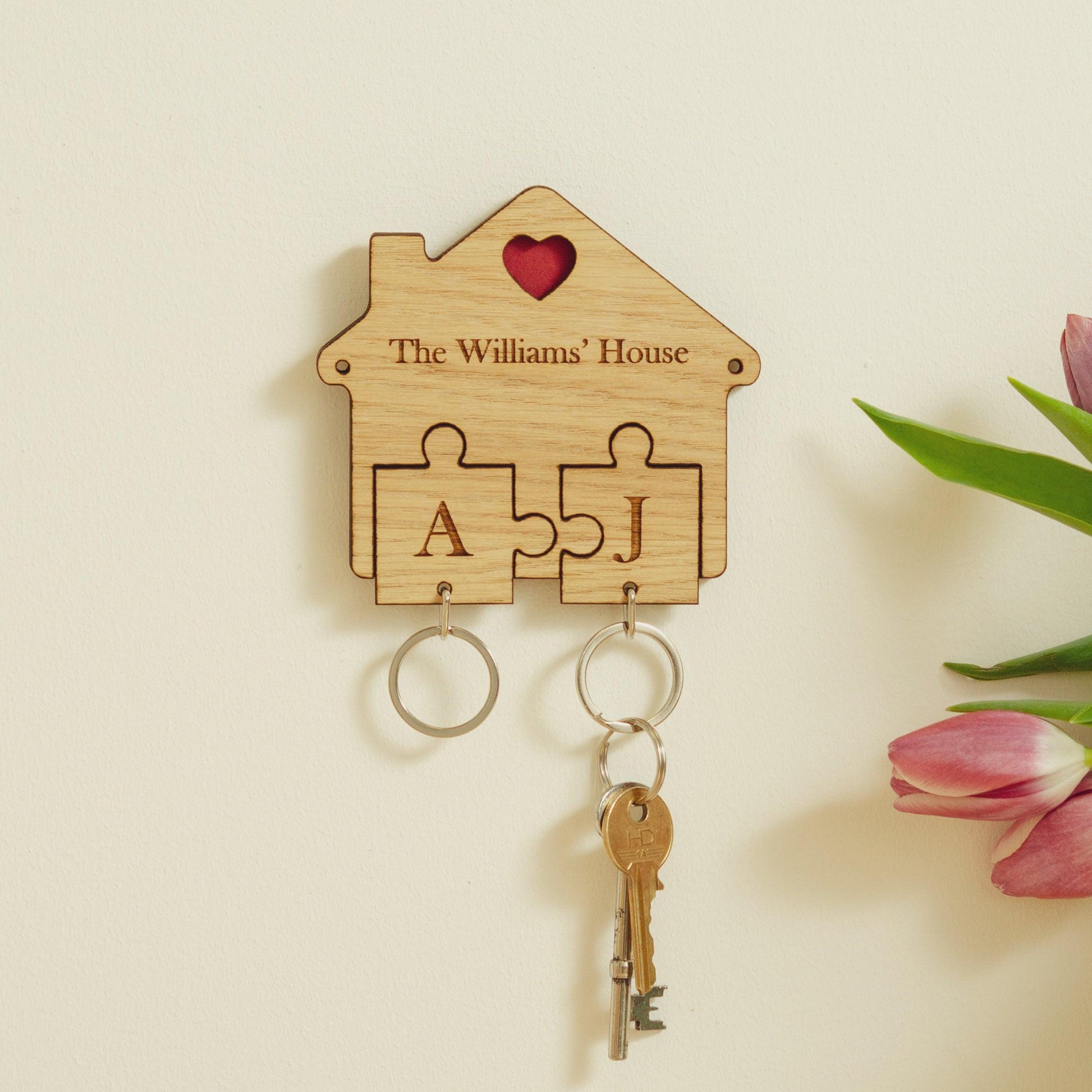 Personalised jigsaw key ring holder - Stag Design