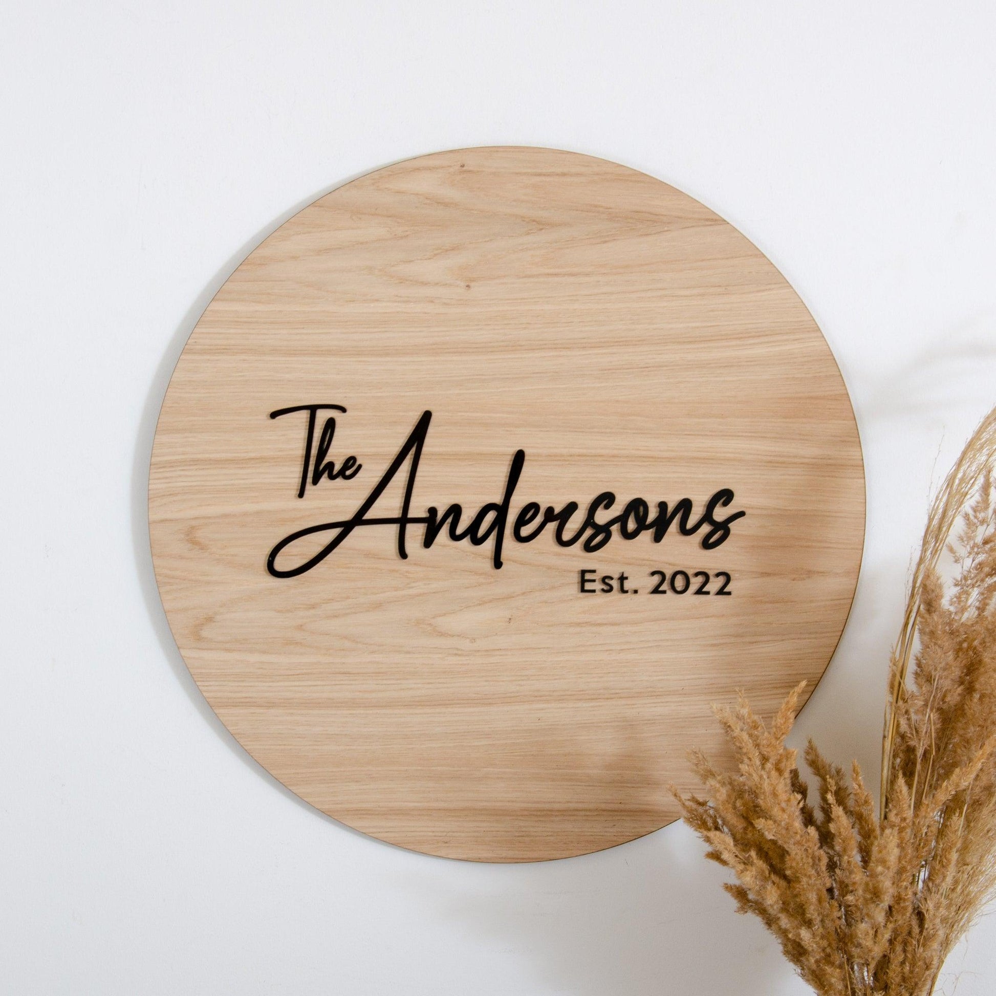 Alternative circle wooden guest book sign - Stag Design