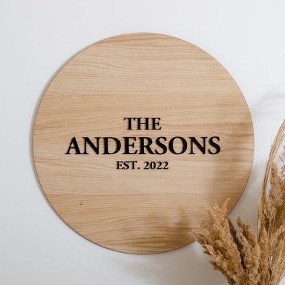 Alternative circle wooden guest book sign - Stag Design