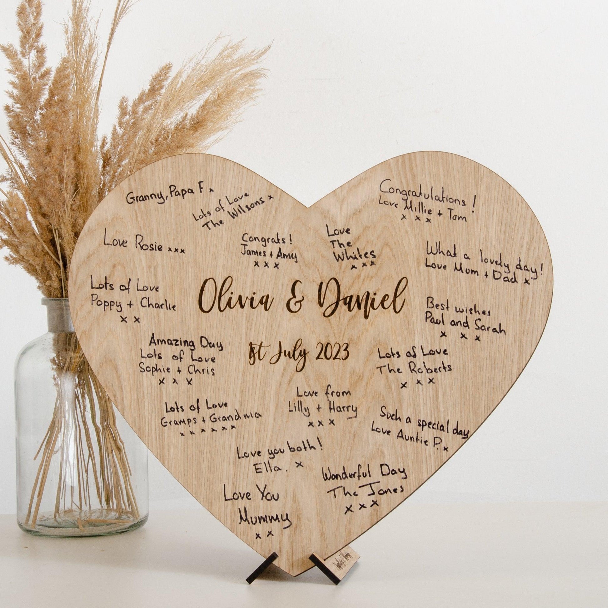 NEW! Wooden heart guest book sign - Stag Design