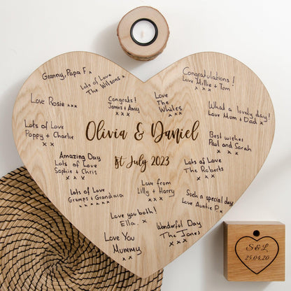 NEW! Wooden heart guest book sign - Stag Design