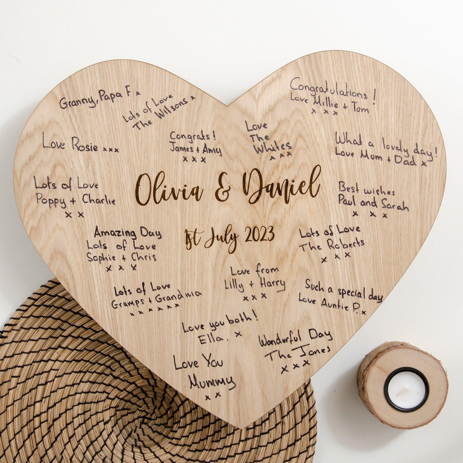 NEW! Wooden heart guest book sign - Stag Design