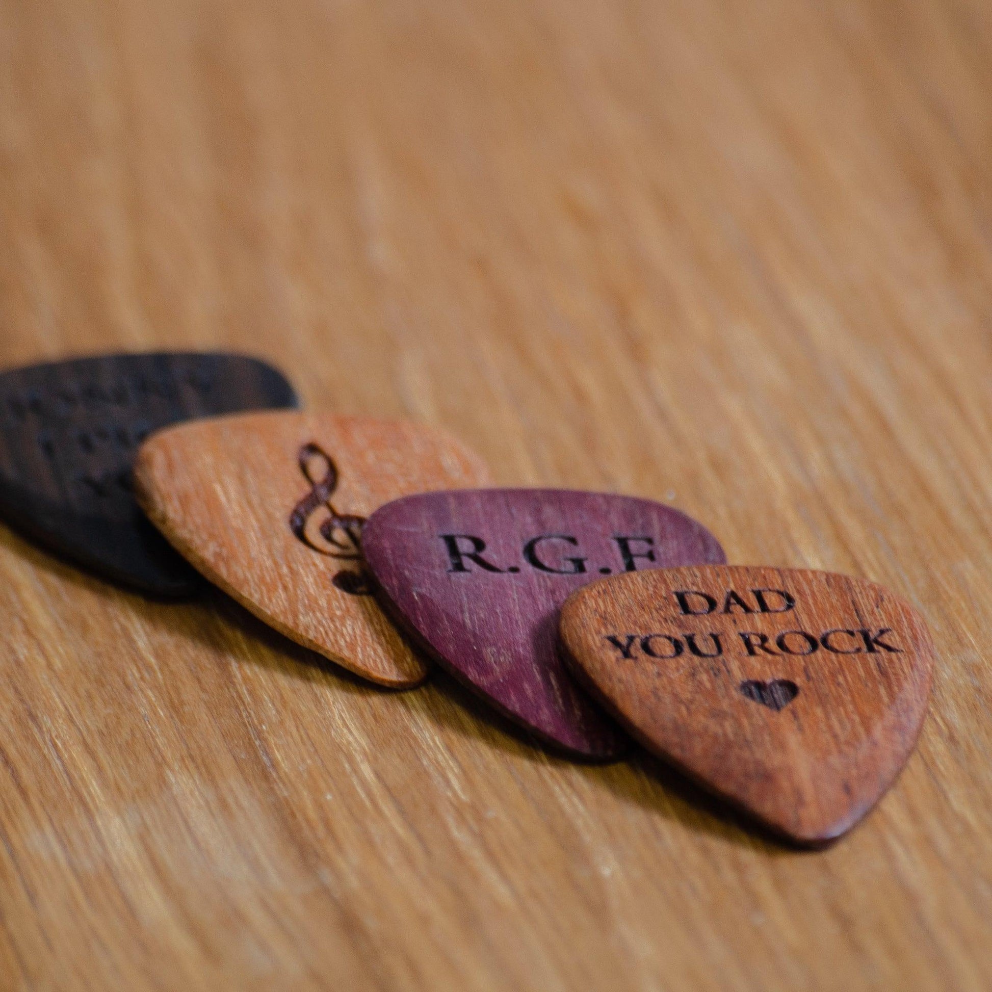 Personalised wooden plectrum - Stag Design