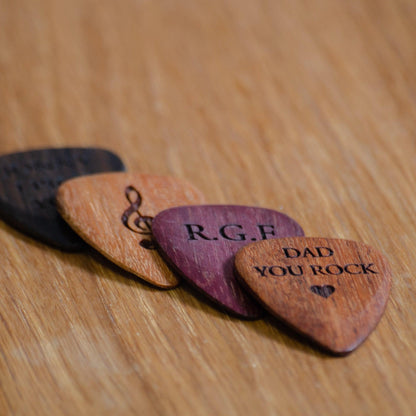 Personalised wooden plectrum - Stag Design