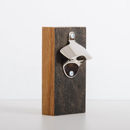 Whisky stave bottle cap opener