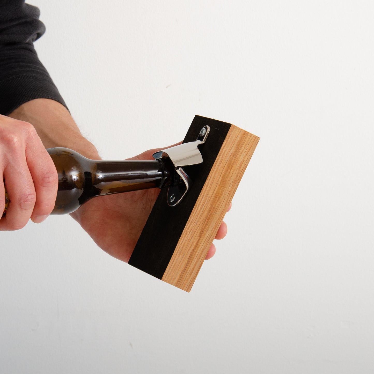 Whisky stave bottle cap opener