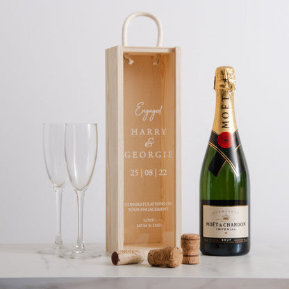 Personalised engaged bottle box