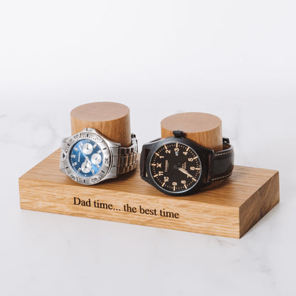 Personalised oak watch stand