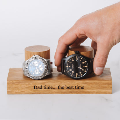 Personalised oak watch stand