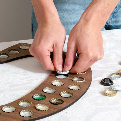 Initial beer cap wall hanging