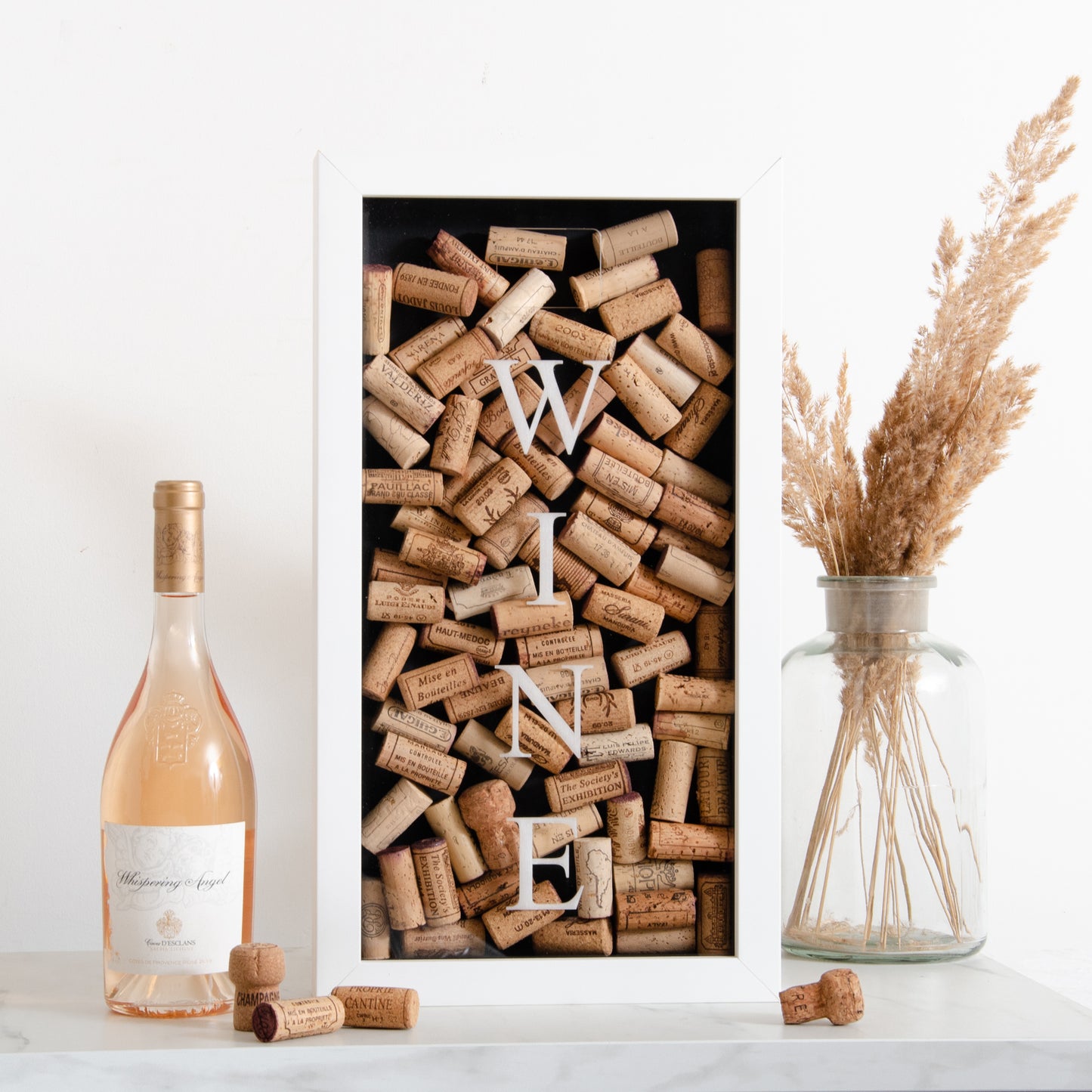 Vertical drinks cork frame